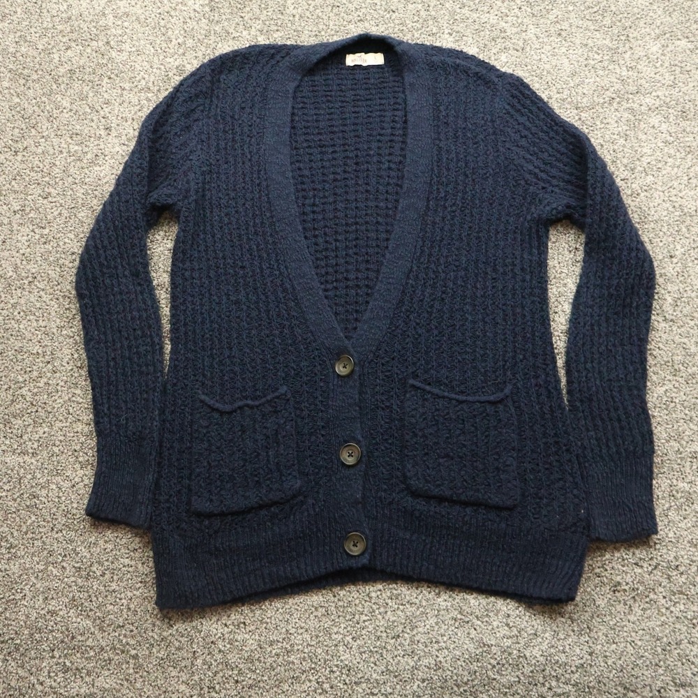 Hollister Sweater mens L Cardigan Knit office preppy Cozy classic grandpa
